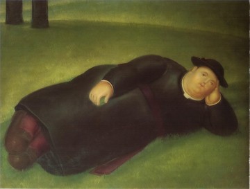 Fernando Botero Painting - Sacerdote extiende a Fernando Botero